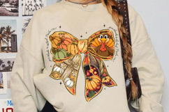 Thanksgiving Bow Sublimation, Autumn Png Product Image 2