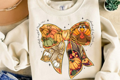 Thanksgiving Bow Sublimation, Autumn Png Product Image 4