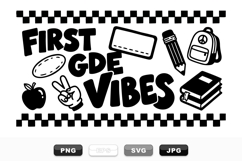 First Grade School Supplies Clipart Set for Crafts Product Image 1