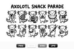 Axolotl Snack Cute Cartoon Clipart Bundle Product Image 1