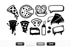 Kawaii Pizza Slice Clipart Set for Food Crafts Product Image 1