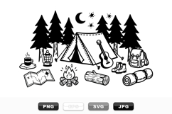 Outdoor Camping Gear Clipart Bundle for Adventure Projects Product Image 1