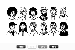 Hand Drawn People Portrait Illustration Bundle Product Image 1