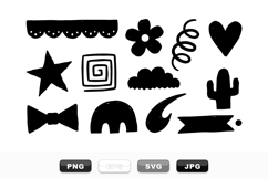 Hand Drawn Abstract Shape Clipart Bundle For Crafts Product Image 1