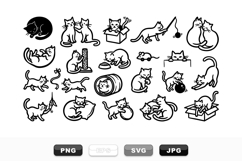 Playful Cat Clipart Bundle for Crafts and Prints Product Image 1