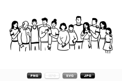 Hand Drawn Family Group People Clipart Set Product Image 1