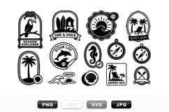 Nautical Summer Beach Badge Clipart Bundle Product Image 1