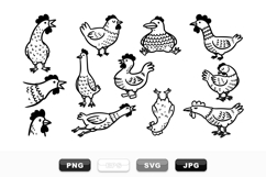 Hand Drawn Chicken Clipart Bundle For Crafts Product Image 1