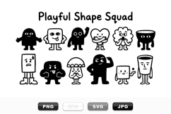 Playful Shape Character Clipart Bundle for Kids Product Image 1