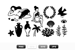 Boho Mediterranean Summer Clipart Collection Bundle Product Image 1