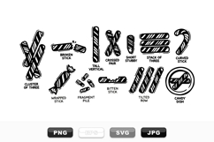 Holiday Candy Cane Clipart Set for Christmas Crafts Product Image 1