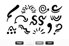 Hand Drawn Swirl Accent Vector Set For Crafts Product Image 1