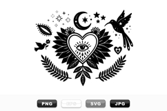Mystic Boho Heart Clipart Bundle for Spiritual Designs Product Image 1