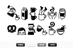 Hand Drawn Coffee Icon Clipart Collection Bundle Product Image 1