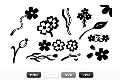 Minimalist Floral Silhouette Clipart Bundle for Crafts Product Image 1