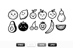 Hand Drawn Cute Fruit Clipart Bundle For Crafts Product Image 1