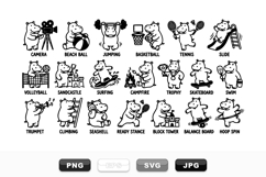 Cute Hippo Sports and Summer Activity Clipart Set Product Image 1
