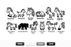 Cute Cartoon Pony Clipart Bundle For Kids Projects Product Image 1
