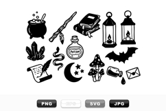 Hand Drawn Witchcraft Magic Clipart Bundle Set Product Image 1