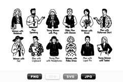 Hand Drawn People Characters Clipart Bundle for Projects Product Image 1