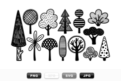 Hand Drawn Tree Clipart Bundle For Nature Projects Product Image 1