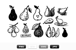 Hand Drawn Pear Illustration Clipart Bundle Product Image 1