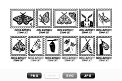 Hand Drawn Moth and Butterfly Stamp Bundle Product Image 1