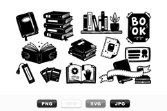 Vintage Black Book Clipart Bundle for Education and Reading Product Image 1