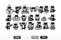 Cute Shiba Inu Cartoon Food Clipart Bundle for Craft Product Image 1