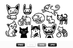 Halloween Cat Clipart Set for Spooky Seasonal Designs Product Image 1