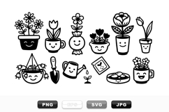 Cute Smiling Plant and Garden Clipart Bundle Product Image 1