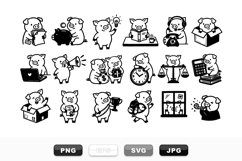 Cute Cartoon Piggy Clipart Bundle for Kids Crafts Product Image 1