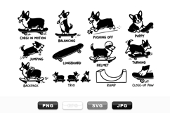 Cute Corgi Dog Skateboard Clipart Bundle for Crafts Product Image 1