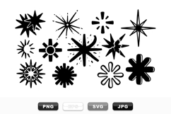 Retro Midcentury Starburst Clipart Collection Product Image 1