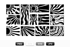 Vintage Retro Sunburst Clipart Design Bundle Product Image 1