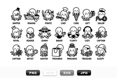 Cute Octopus Character Clipart Bundle For Crafts Product Image 1