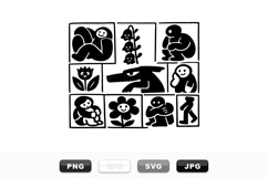 Abstract Black And White Figure Clipart Bundle Product Image 1