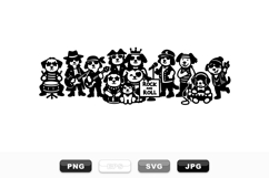 Cute Dog Rock Band Silhouette Clipart Bundle for Crafts Product Image 1