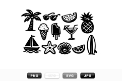 Hand Drawn Summer Beach Clipart Collection for Crafts Product Image 1