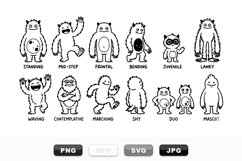 Hand Drawn Cute Monster Character Clipart Bundle Product Image 1
