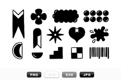 Minimal Black Shapes Vector Clipart Set Product Image 1
