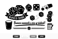 Bunco Dice Game Clipart Set for Party Designs Product Image 1