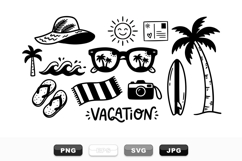 Hand Drawn Tropical Summer Vacation Clipart Bundle Product Image 1