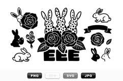 Silhouette Bunny Clipart Bundle For Spring Crafts Product Image 1
