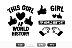 This Girl Loves AP World History School Clipart Set Product Image 1