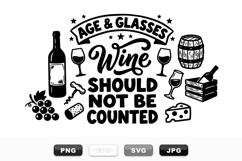 Funny Wine Quote And Bottle Clipart Set Product Image 1