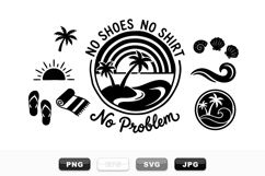 Beach Themed No Shoes No Shirt Summer Clipart Set Product Image 1