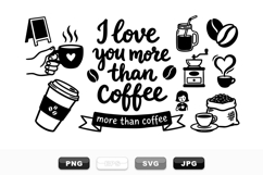 Hand Drawn Coffee Lover Clipart Bundle Set Product Image 1