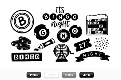 Vintage Bingo Night Clipart Bundle for Party Invitations Product Image 1