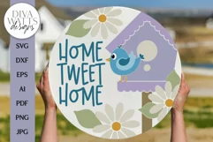 Home Tweet Home SVG | Bird and Birdhouse Door Hanger Design Product Image 1